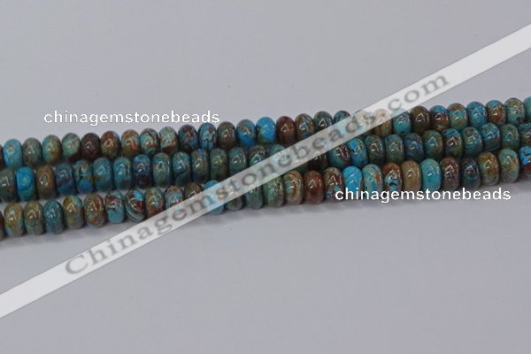 CAG9500 15.5 inches 5*8mm rondelle blue crazy lace agate beads