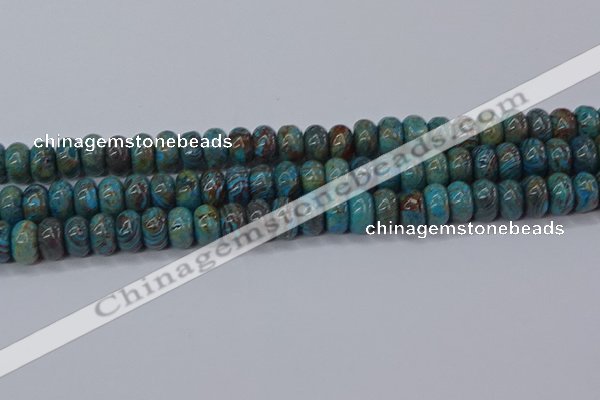 CAG9501 15.5 inches 6*10mm rondelle blue crazy lace agate beads