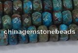 CAG9504 15.5 inches 5*8mm faceted rondelle blue crazy lace agate beads