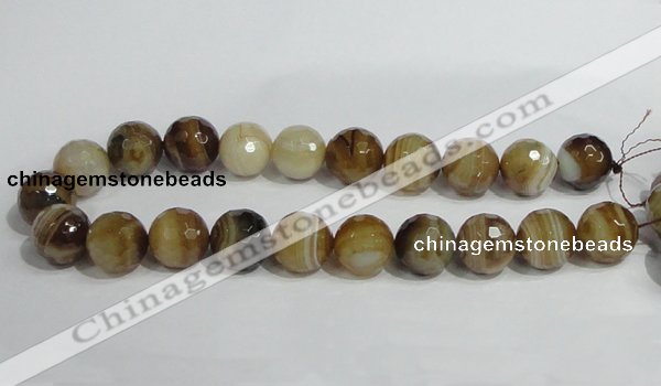 CAG951 16 inches 20mm faceted round madagascar agate gemstone beads