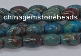 CAG9510 15.5 inches 5*8mm rice blue crazy lace agate beads