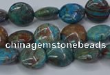 CAG9513 15.5 inches 10mm flat round blue crazy lace agate beads