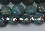 CAG9514 15.5 inches 12mm flat round blue crazy lace agate beads