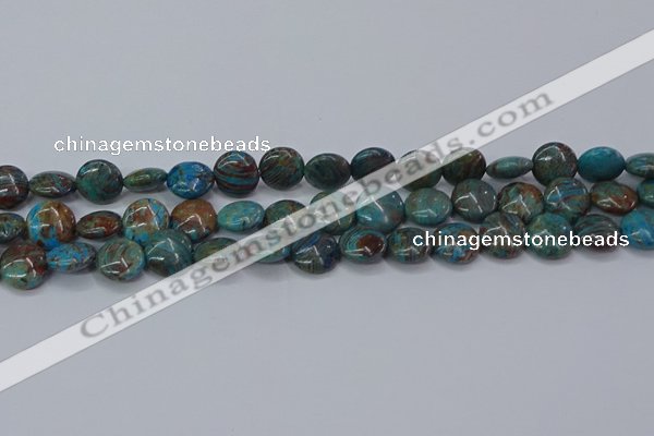 CAG9514 15.5 inches 12mm flat round blue crazy lace agate beads