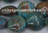 CAG9517 15.5 inches 18mm flat round blue crazy lace agate beads