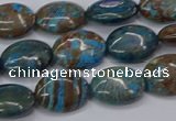 CAG9520 15.5 inches 10*14mm oval blue crazy lace agate beads