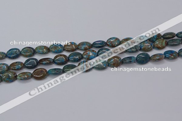 CAG9520 15.5 inches 10*14mm oval blue crazy lace agate beads