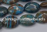 CAG9521 15.5 inches 12*16mm oval blue crazy lace agate beads