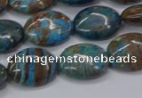 CAG9521 15.5 inches 12*16mm oval blue crazy lace agate beads