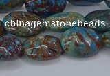 CAG9522 15.5 inches 13*18mm oval blue crazy lace agate beads