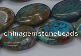 CAG9523 15.5 inches 15*20mm oval blue crazy lace agate beads