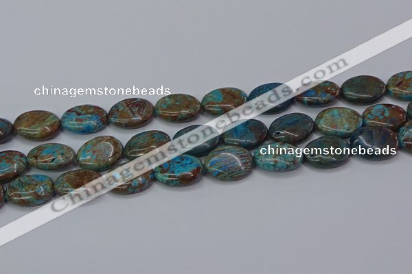 CAG9523 15.5 inches 15*20mm oval blue crazy lace agate beads