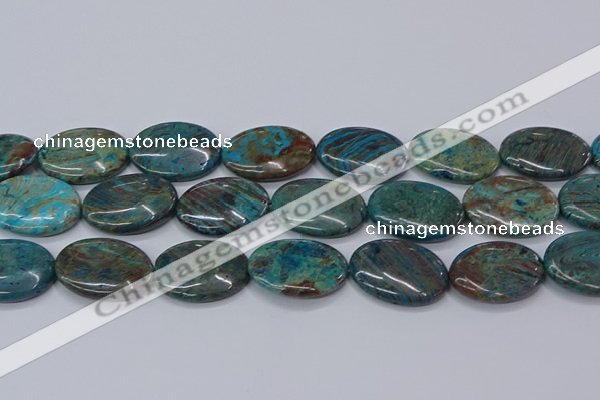 CAG9524 15.5 inches 18*25mm oval blue crazy lace agate beads
