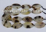 CAG9533 15.5 inches 30*50mm oval grey agate gemstone beads