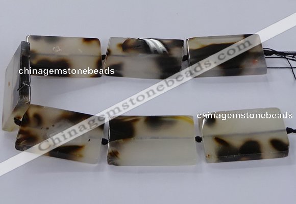 CAG9535 15.5 inches 35*55mm rectangle grey agate gemstone beads