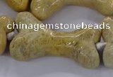 CAG9537 15.5 inches 22*40mm - 25*45mm bone chrysanthemum agate beads