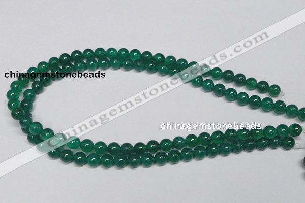 CAG954 15.5 inches 8mm round green agate gemstone beads wholesale