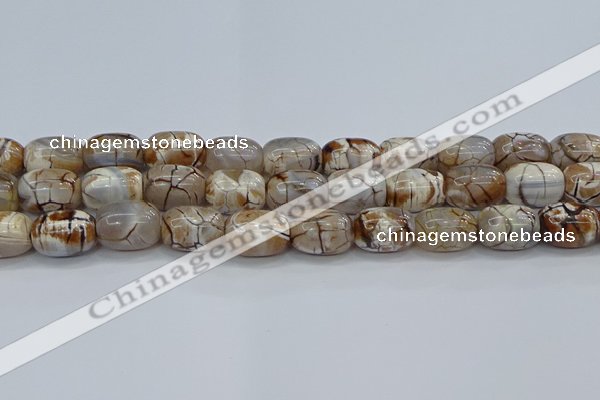 CAG9540 15.5 inches 13*18mm drum dragon veins agate beads