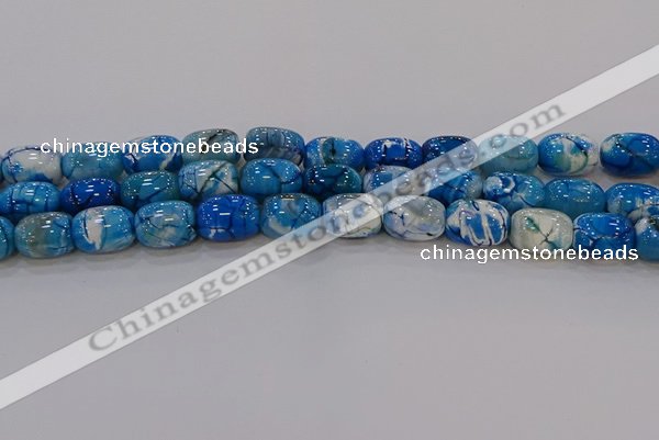 CAG9549 15.5 inches 13*18mm drum dragon veins agate beads