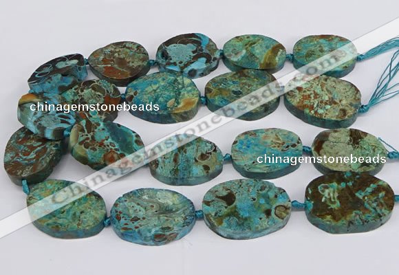 CAG9551 15.5 inches 25*35mm - 35*40mm freeform ocean agate beads