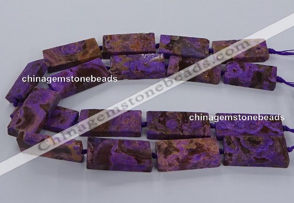 CAG9556 15.5 inches 20*40mm - 20*45mm rectangle ocean agate beads