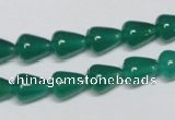 CAG956 15.5 inches 8*10mm teardrpop green agate gemstone beads