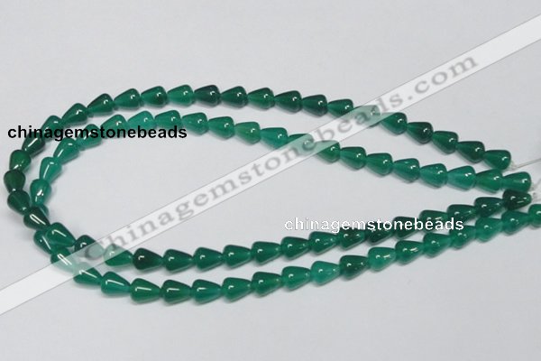 CAG956 15.5 inches 8*10mm teardrpop green agate gemstone beads