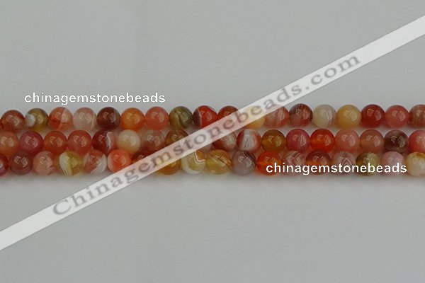 CAG9562 15.5 inches 8mm round red botswana agate gemstone beads