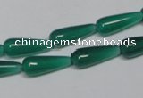 CAG957 15.5 inches 6*16mm teardrpop green agate gemstone beads