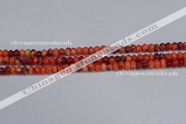 CAG9571 15.5 inches 4*6mm faceted rondelle crazy lace agate beads