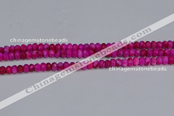 CAG9574 15.5 inches 4*6mm faceted rondelle crazy lace agate beads