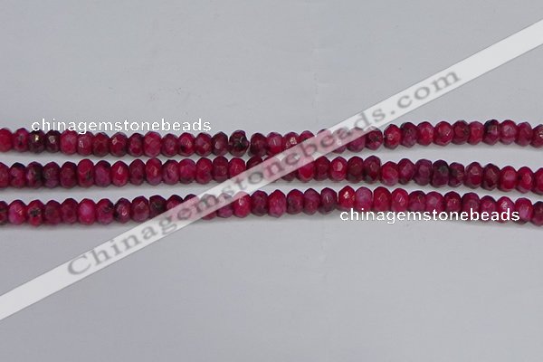 CAG9575 15.5 inches 4*6mm faceted rondelle crazy lace agate beads