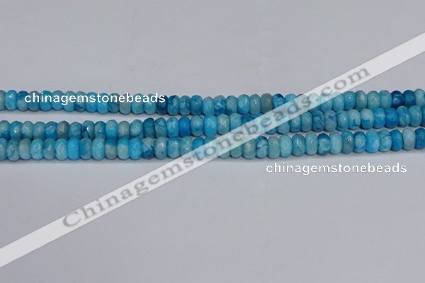 CAG9577 15.5 inches 4*6mm faceted rondelle crazy lace agate beads