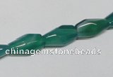 CAG958 15.5 inches 8*14mm faceted rice green agate gemstone beads