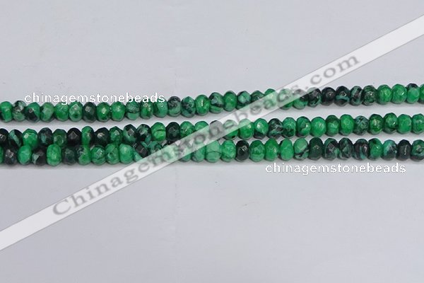 CAG9580 15.5 inches 4*6mm faceted rondelle crazy lace agate beads