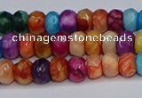 CAG9584 15.5 inches 4*6mm faceted rondelle crazy lace agate beads