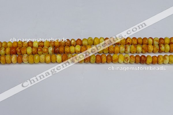 CAG9586 15.5 inches 5*8mm faceted rondelle crazy lace agate beads