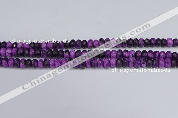 CAG9588 15.5 inches 5*8mm faceted rondelle crazy lace agate beads