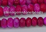 CAG9590 15.5 inches 5*8mm faceted rondelle crazy lace agate beads