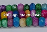 CAG9598 15.5 inches 5*8mm faceted rondelle crazy lace agate beads