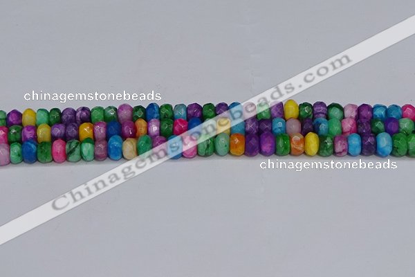 CAG9598 15.5 inches 5*8mm faceted rondelle crazy lace agate beads