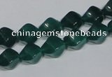 CAG960 15.5 inches 8*10mm twisted rice green agate gemstone beads