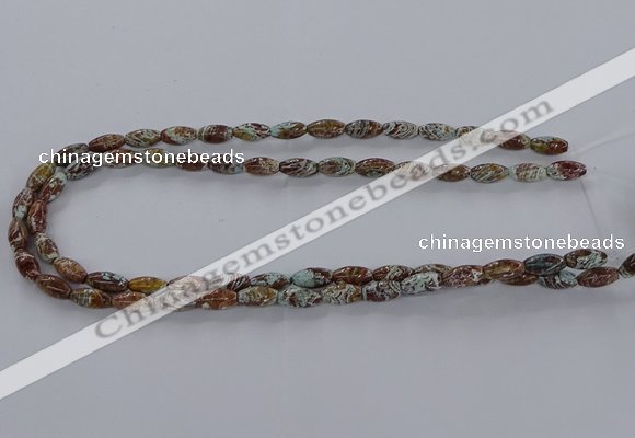 CAG9610 15.5 inches 6*12mm rice ocean agate gemstone beads