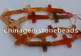 CAG9628 15.5 inches 32*48mm - 35*50mm cross dragon veins agate beads