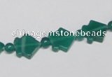 CAG963 15.5 inches 10*10mm fish green agate gemstone beads wholesale