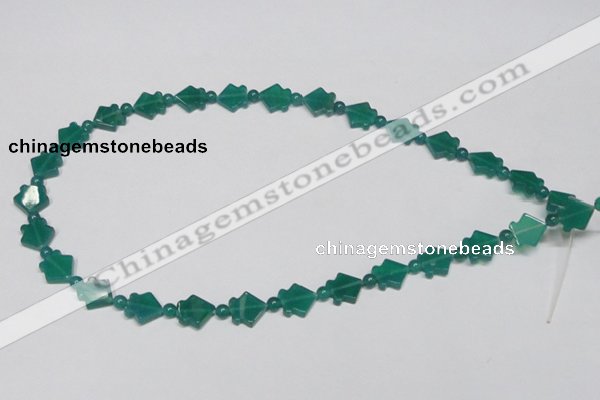 CAG963 15.5 inches 10*10mm fish green agate gemstone beads wholesale