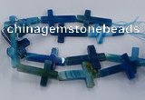 CAG9630 15.5 inches 32*48mm - 35*50mm cross dragon veins agate beads