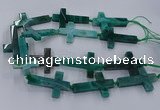 CAG9631 15.5 inches 32*48mm - 35*50mm cross dragon veins agate beads