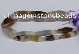 CAG9636 15.5 inches 12*45mm - 12*50mm freeform agate beads