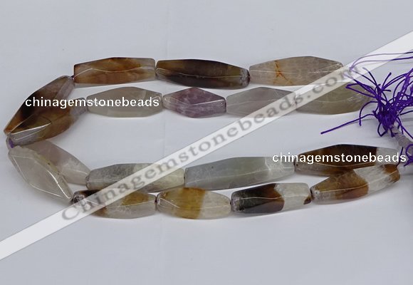 CAG9636 15.5 inches 12*45mm - 12*50mm freeform agate beads